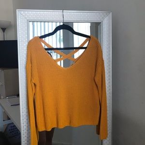 oversized yellow sweater